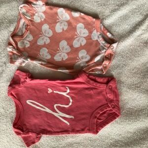 Carter's Coral and White Baby Onesie
